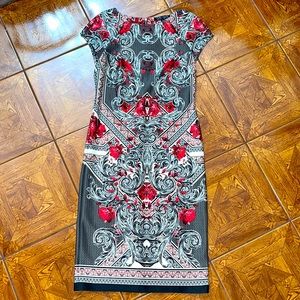 Gorgeous Red & Black Midi Dress